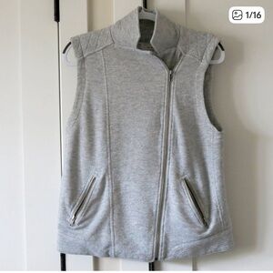 SATURDAY SUNDAY Anthropologie London Gray Moto Zip Vest